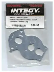 Integy C26452SILVER Billet Machined Motor Plate HPI 1/10 Crawler King RC Truck