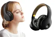 Over Ear Bluetooth Headphones Workout Gaming Headphones Wireless HiFi Stereo Foldable Headset-Black
