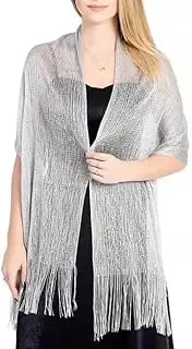 [Generic] Sparkling Metallic Shawls and Wraps for Evening Dresses Tassel Dressy Shawls and Wraps for Evening Wear