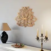 iwa concept Mandala Metal Wall Decor, Lotus Flower Meditation Room Decor, Minimalist Zen Garden Bohemian New Year (26.3" x 17" | 67 x 43 cm, Copper)