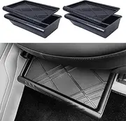 Tesla Model Y Under Seat Storage Box Organizer 2 Pack Hidden Storage Tray Underseat Bins with Lid Fit Tesla Model Y 2020-2025 Tesla Model Y Organizer Accessories