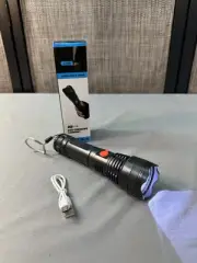 Rechargeable Long Shot 300M LED Flashlight Tactical Police Super Bright Torch