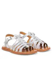 [Pom d'Api] Pom d'Api Plagette glitter metallic leather sandals UK 12 silver