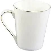 Cabilock White Bone China Mug Elegant Ceramic Coffee Cup with Ergonomic Handle for Latte Tea and Juice Present for Birthdays Weddings Anniversaries and Christmas