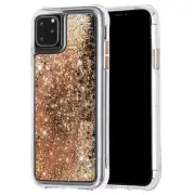 Glitter Waterfall Protective Bumper Case Cover For iPhone 11 Pro - Gold Confetti