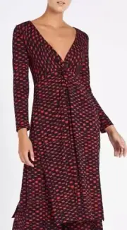 BNWT SASS & BIDE Top Size Small Red Navy Cotton Jump To Love Long Cut Out