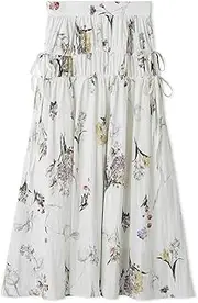 [FRAY I.D] Frey Idea FWFS251067 Women's Side Ribbon Gathered Flared Skirt