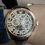 ARMANI手錶 男錶 ARMANI手錶 鏤空透底大錶盤 時尚個性手錶 阿瑪尼機械錶