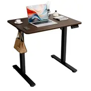 Electric Standing Desk Adjustable Motorised Sit Stand 80cm Walnut New