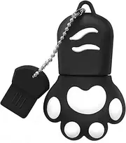 USB Flash Drive 64GB, High-Speed USB 2.0 Mini Cartoon 64GB Memory Stick Cute Cat Paw Shape USB Pen Drive Thumb Drive for PC, Laptop etc (Black)
