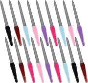 BTYMS 18 Piece Stainless Steel Nail Files Set with 6 Colors Professional Manicure Tools for Natural Nails Care (5.98 Inches)