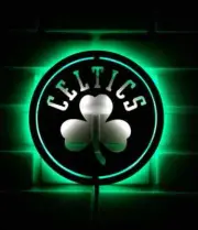 Green Led Light Boston Celtics Metal Wall Art | NBA Team Decor , 24x24 inches