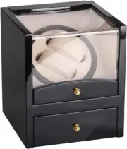 Double Automatic Watch Winder Box, Watches Storage Display Box, with Storage Box