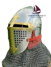ZAIN Steel Bascinet Helmet Bascinet Hounskull Chainmail Knight Helmet