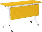GIZNXBA Folding Conference Table Rectangular Conference Room Table Flip Top Mobile Training Table Rectangular Modular Conference Room Table, for Office Training Room