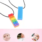 Baby Rainbow Teether Necklace Silicone Teethers Chew Sensory Eco-friendly BitiUU