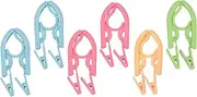 [Acpetdr] 6 Pieces Travel Hangers Set - Foldable Colourful Plastic Hangers for Suitcase - Essential for The Wardrobe - Non-Slip - Lightweight for Home and Travel