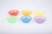 TickiT 73117 Translucent Colour Sorting Bowls, red Orange Yellow Green Blue Purple, H 4.5cm x 14.5cm Diameter