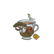 The Nonsense Maker Camping Teacup Magnet
