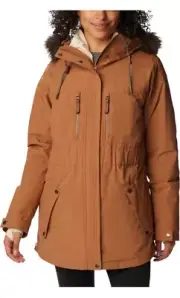 Columbia Payton Pass Interchange Jacket for Ladies Camel Brown Large Outer Shell