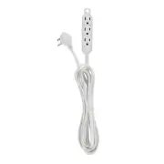 Electric 12ft Light Duty 3-Outlet Indoor Extension Cord, Grounded Outlets, Ri...