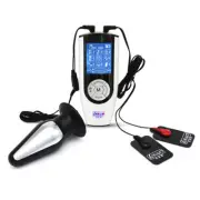 ElectroShock E-Stim Pulse Therapy Electric Power Box S/L Plug 2 Pads Wire Set%