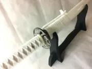 HAND MADE JAPANESE SAMURAI KATANA SWORD HIGH CARBON STEEL FULL TANG White / Kit