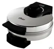 DuraCeramic Single Waffle Chrome Belgian Waffle Maker (t)