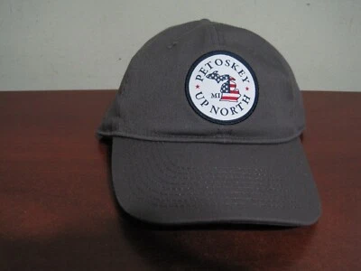 Petoskey Up North Michigan Golf Hat Cap NEW NWT Grey OSFA adjustable