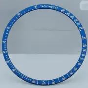 38.5mm Aluminum Alloy Blue Ring+White Font Watch Bezel for Omega Speedmaster