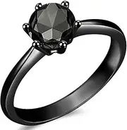 [Jude Jewelers] Size 3-13 1.0 Carat Classical Stainless Steel Solitaire Wedding Engagement Proposal Statement Ring