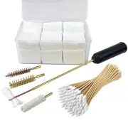 Gun Cleaning Kit with Cotton Patches and 6-Inch Cotton Swabs - Brass Brush, S...