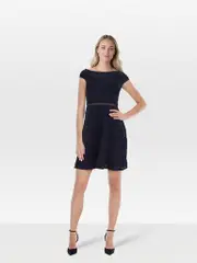 Navy Ribbed Stretchy Mini Dress