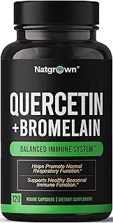 Quercetin with Bromelain Supplement Complex 1300mg Extra Strength - Helps Promote Cardiovascular Health, Immune Function, and Allergy Support - 120 Capsules