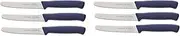 F. DICK ProDynamic 85015112-12 Utility Knife Set 6 Pieces with Serrated Edge (Blue Kitchen Knife, Blade Length 11 cm, Utility Knife, Blade X55CrMo14 Steel, Hardness 56° HRC)