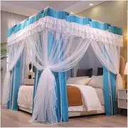 Luxury Bed Canopy for 2m/6.6ft Bed, All Season Universal Bedroom Mosquito Net, 4 Pole Support Blackout Bed Curtain (Color : Style 2, Size : 2x2.2x2m)