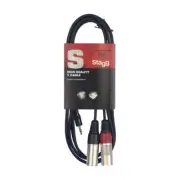 NEW Stagg Y-Cable - Mini Jack/RCA - 3'