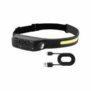 Waterproof COB LED Motion Sensor Head Torch Headlight USB Rechargeable Headlamp