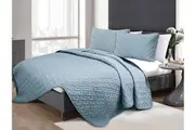 Ramesses 3 Piece Chic Embossed Comforter Set Blue King