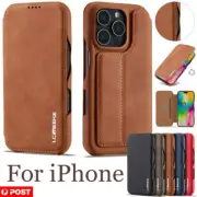 For iPhone 16 15 14 Plus 13 12 11 Pro Max Wallet Case Stand Flip Leather Cover