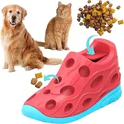 Dog and Cat Slow Feeder Interactive Puzzle Toy, Treat Dispenser,Durable Rubber Sneaker, Silent Ultrasound Squeaky Toy, Dog Chew Toy for Aggressive Chewers, Teeth Cleaner.