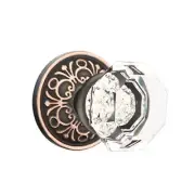 Emtek Old Town Clear Crystal Knob Passage Lancaster Rosette Oil Rubbed Bronze