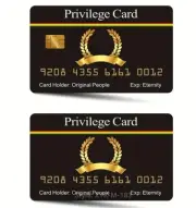 Privilege Card 2pcs Credit/Debit Card Cover Skin Sticker