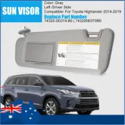 Left Sun Visor 74320-0E074-B0 For Toyota Highlander With Vanity Light 2014-2019