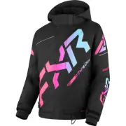 FXR CX F.A.S.T. Insulated Youth Snowmobile Jacket - Black/Pink/Blue Size 14