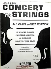 Concert For Strings - for Cello And Bass; Score only for 4 bass clef parts.