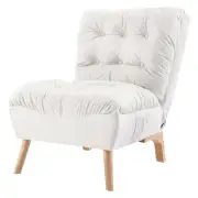 Levede Accent Sofa Recliner Convertible Chair Lazy Gaming Couch Lounge Cream