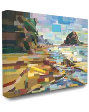 Stupell Geometric Downeast Rocky Coast Canvas Art
