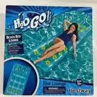 H2O Go! Blue Beach Bed Lounge Pool Float w Pillow Inflatable Raft Floating Mat