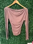 Free People Night We Met Long Sleeve Top Womens X-Small Mauve Pink Rose Ribbed R